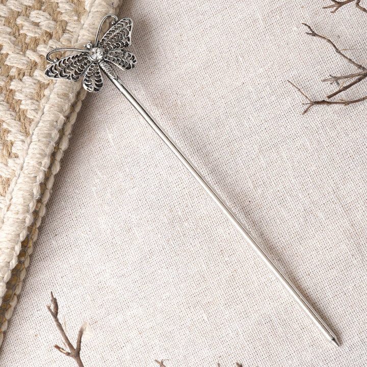 Teejh Paakhi Silver Oxidised Juda Pin