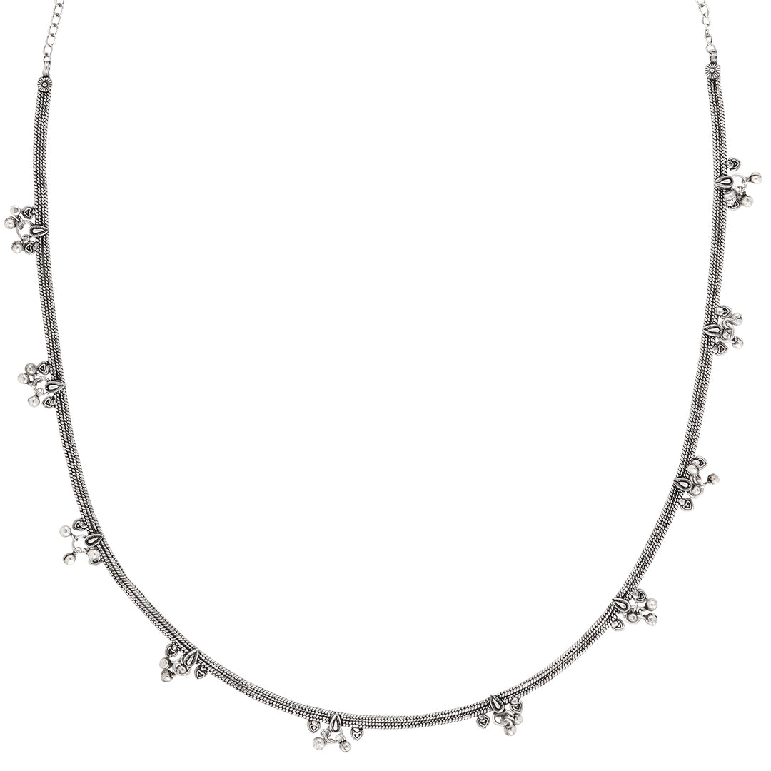 Teejh Menaka Silver Oxidised Ghungroo Kamarbandh