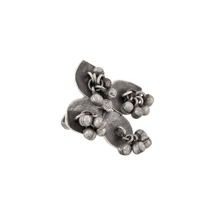 Teejh Phulkar Silver Oxidised Ghungroo Ring