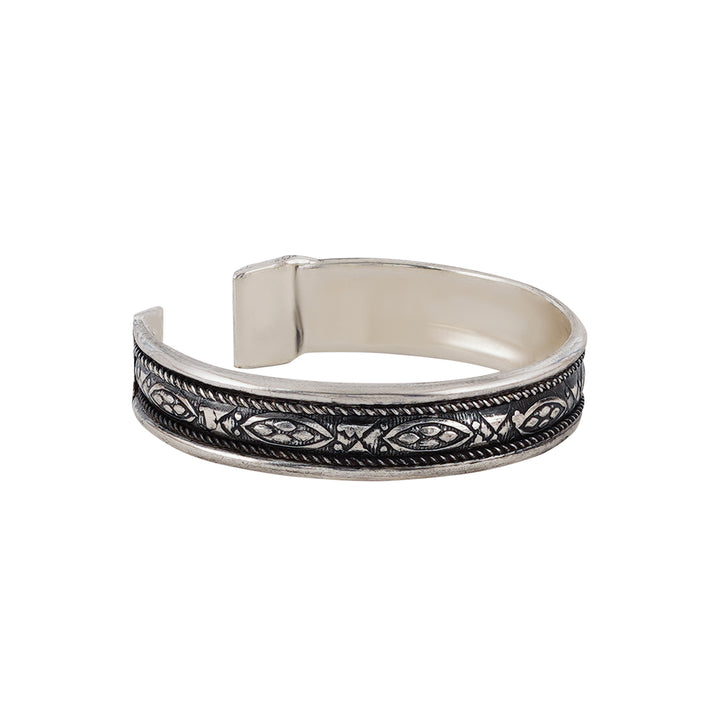 Teejh Kirath Silver Oxidised Cuff Bracelet