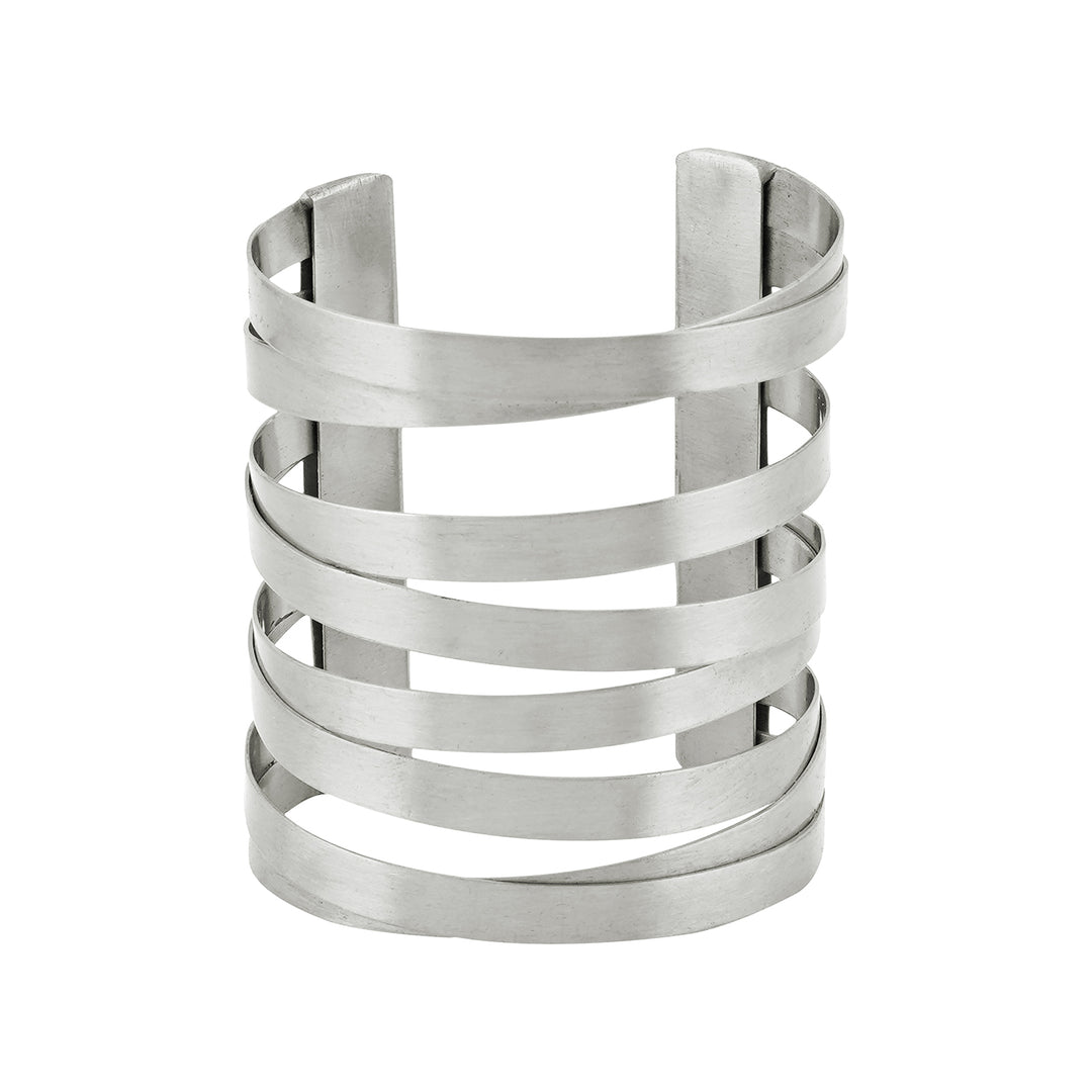 Teejh Jayanti Silver Oxidised Cuff Bracelet