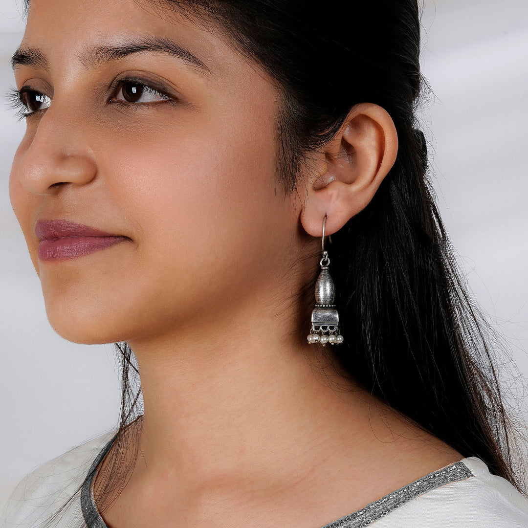 Teejh Prithika Silver Oxidised Earrings