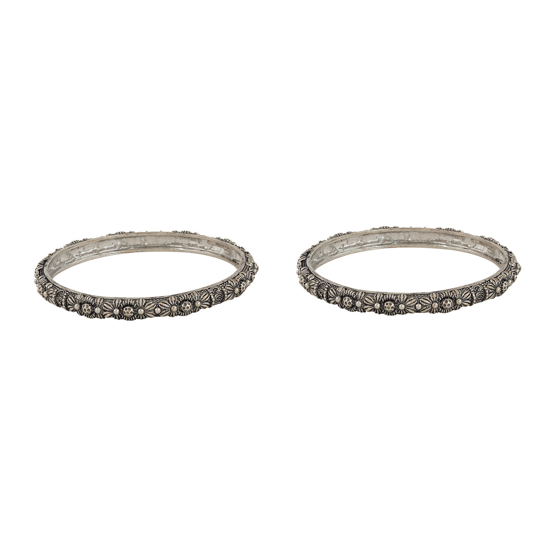 Magadha Silver Oixidized Bangles