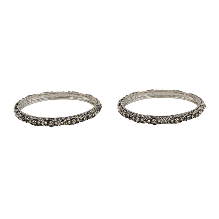 Magadha Silver Oixidized Bangles