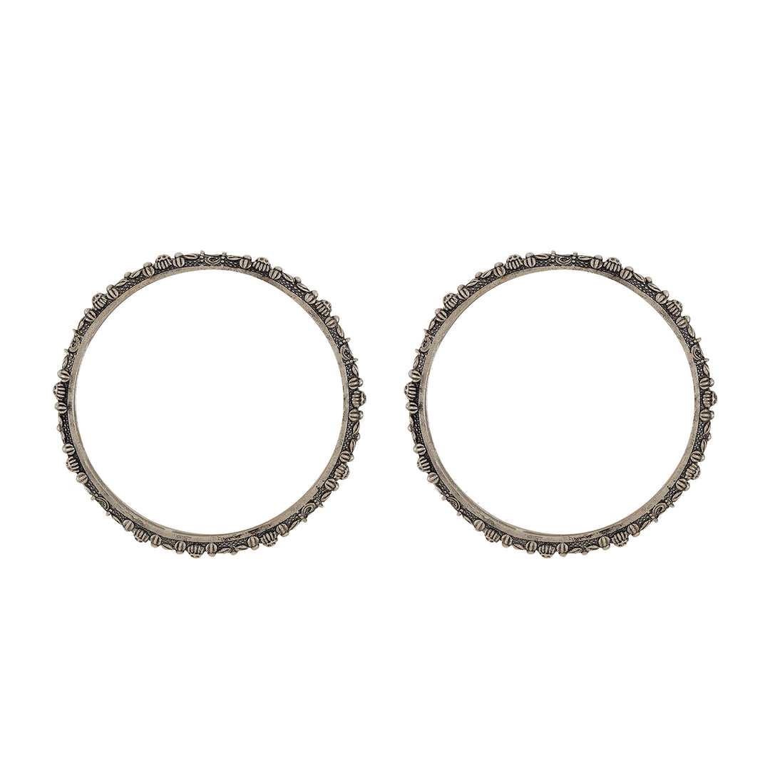Magadha Silver Oixidized Bangles