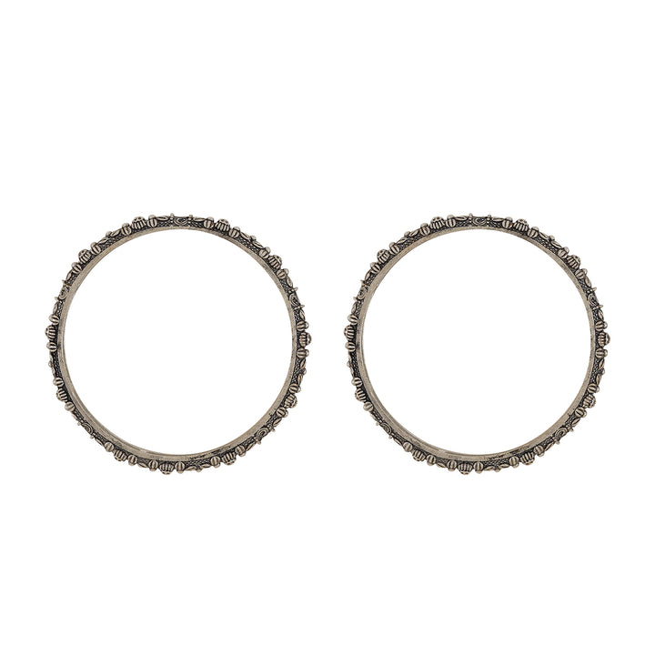 Magadha Silver Oixidized Bangles