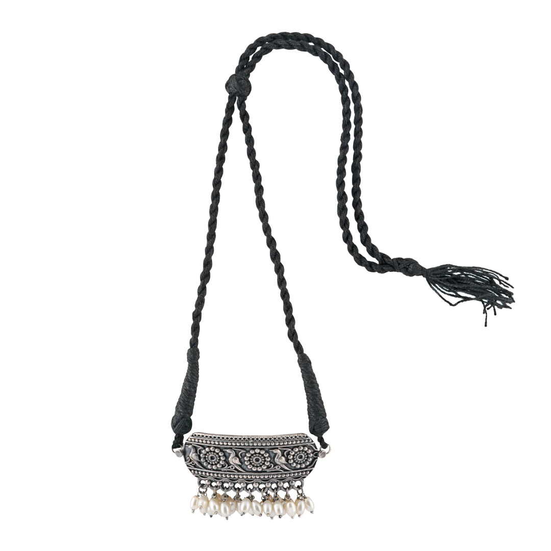 Teejh Shivangi Silver Oxidised Necklace