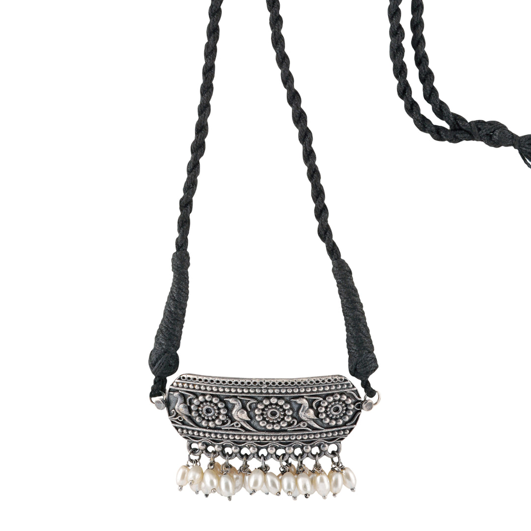 Teejh Shivangi Silver Oxidised Necklace