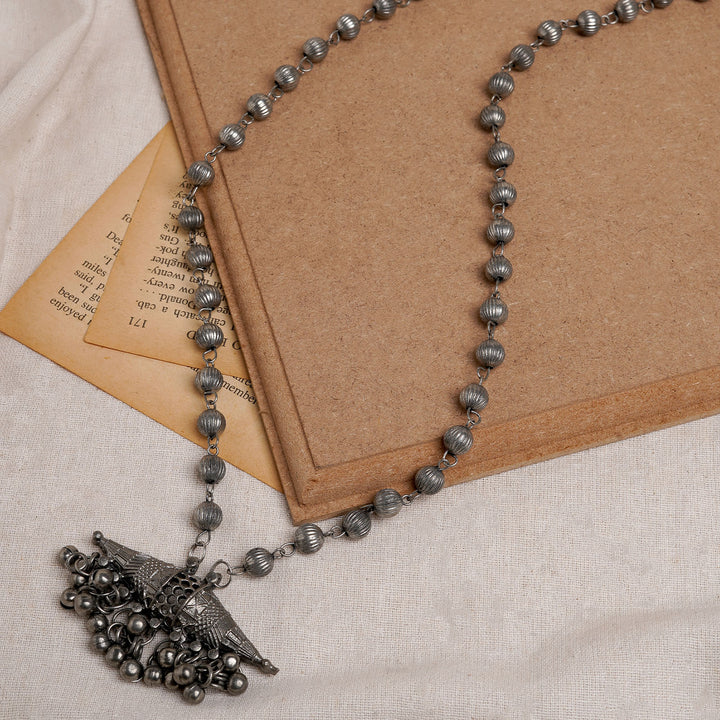 Teejh Subhadra Silver Oxidised Necklace