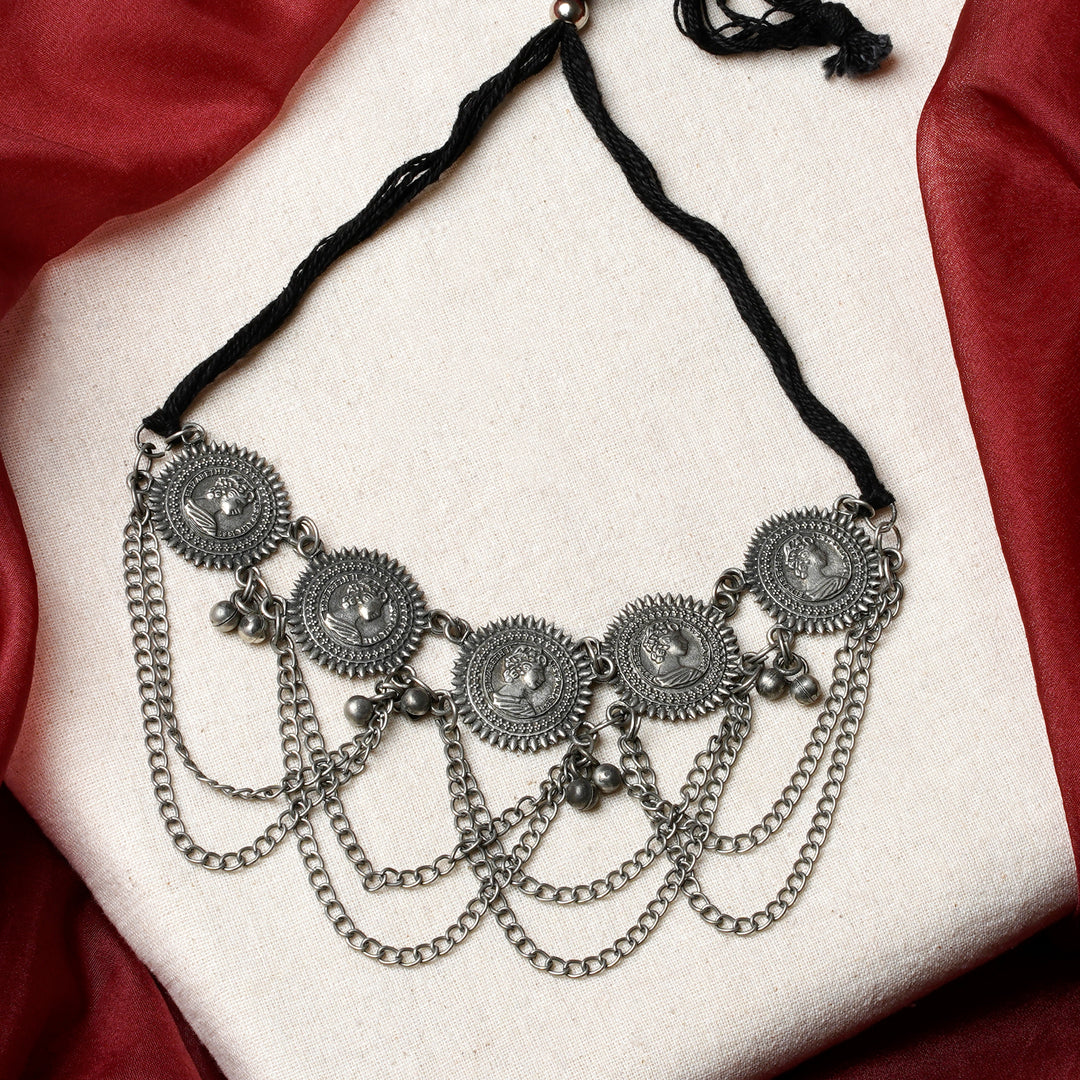 Teejh Kamalini Oxidised Necklace