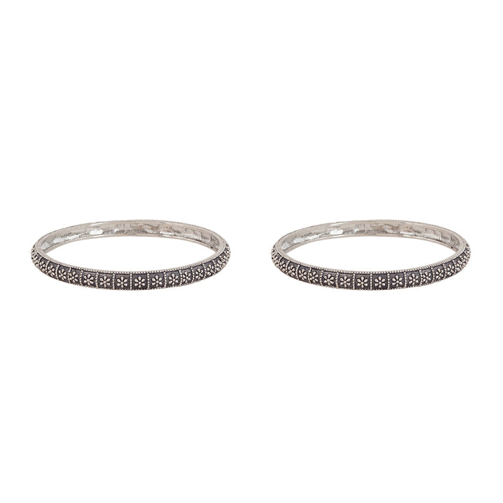 Avanti Silver Oxidized Bangles