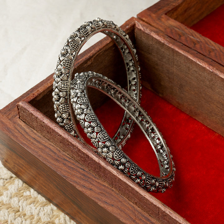 Panchala Silver Oxidized Bangles