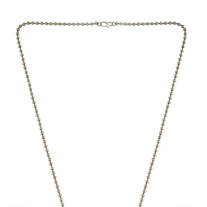 Teejh Nanda Silver Oxidised Ruby Green Necklace Set