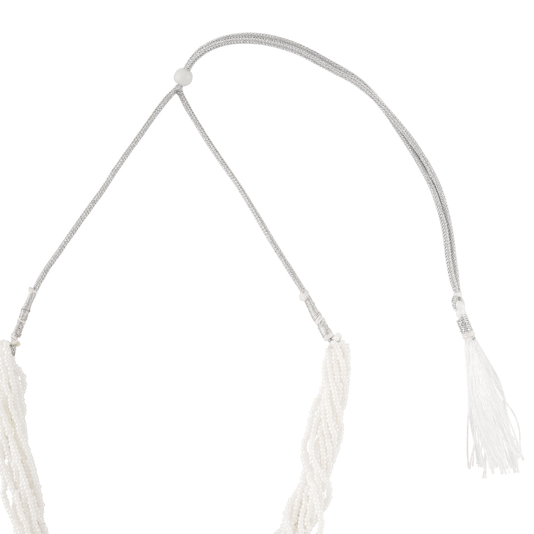 Teejh Putalabai Silver Oxidised Ruby Necklace Set