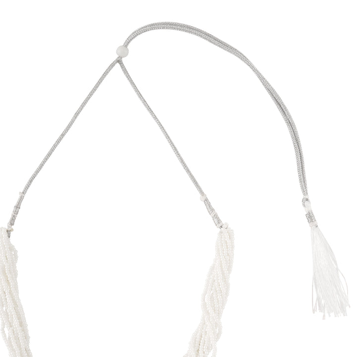 Teejh Putalabai Silver Oxidised Ruby Necklace Set