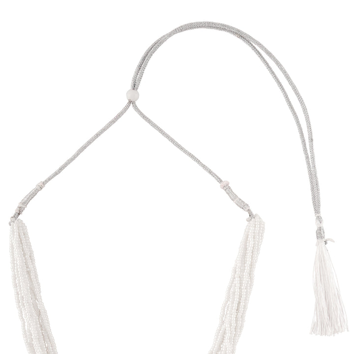 Teejh Satyavati Silver Oxidised Ruby Necklace Set