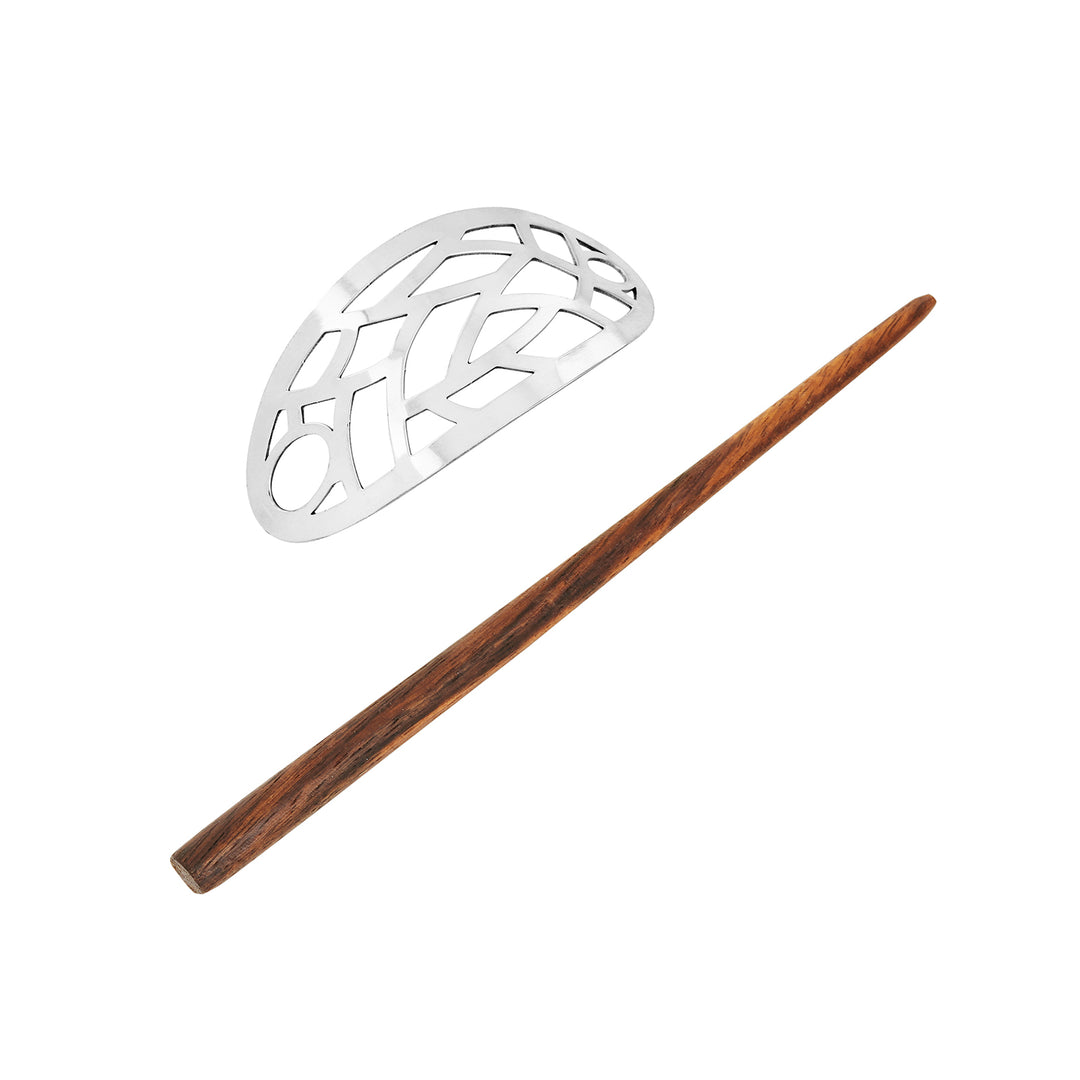 Teejh Aisha Silver lossy Bun Stick