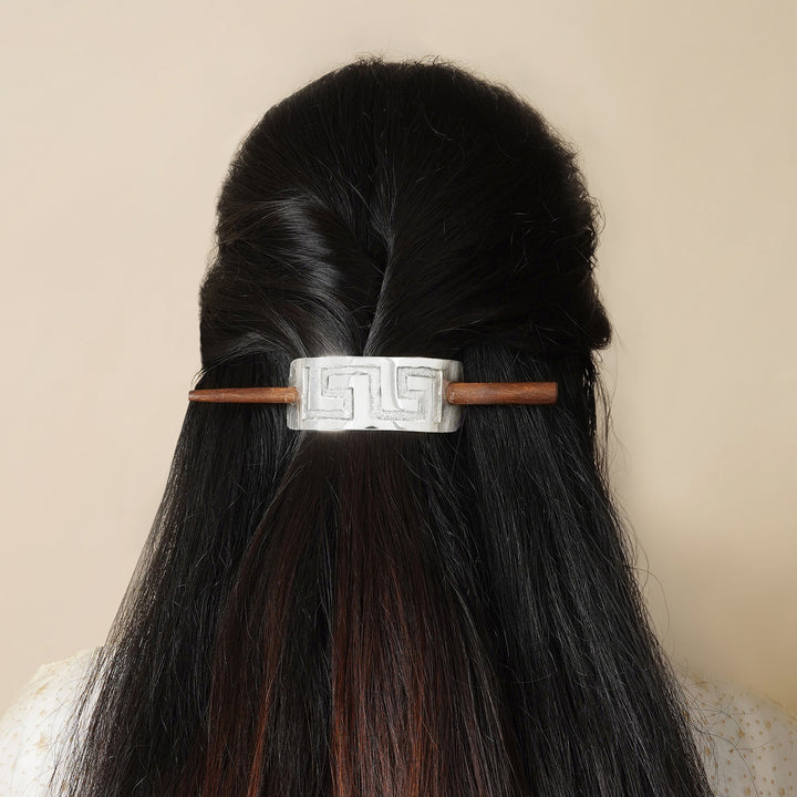 Teejh Ila Silver lossy Bun Stick