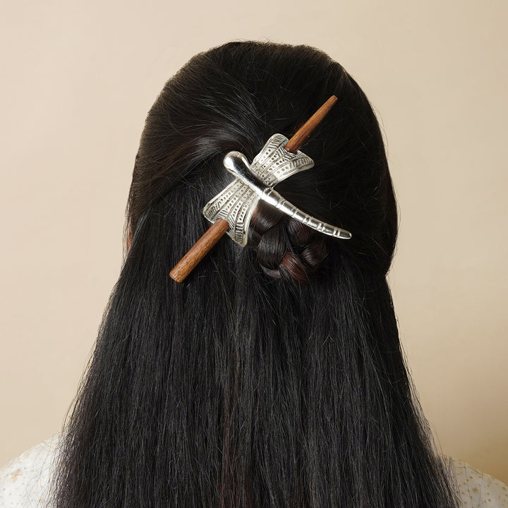 Teejh Veda Silver lossy Bun Stick