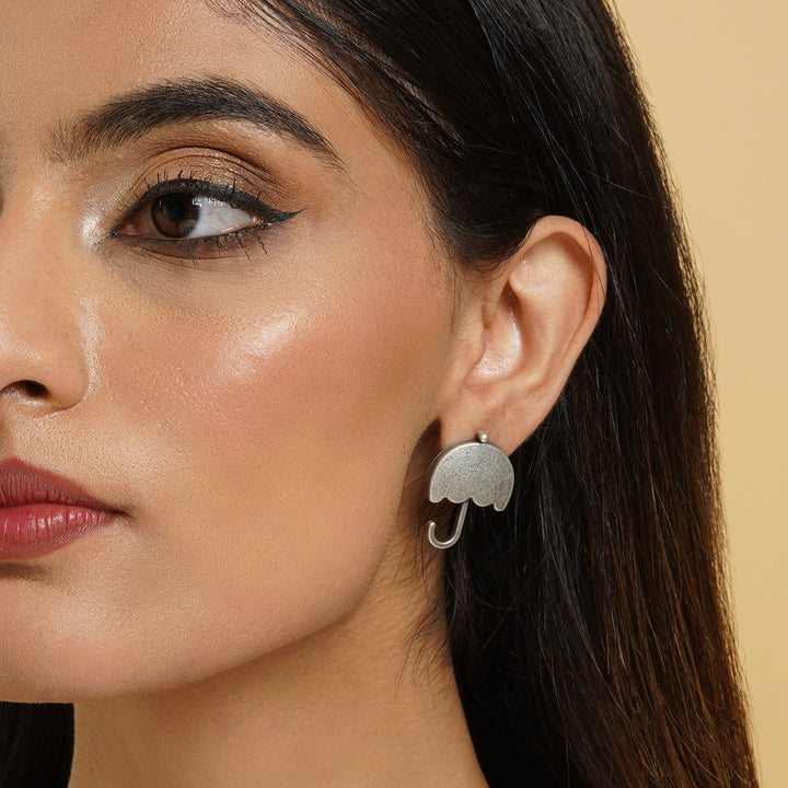 Teejh Silver Oxidised Canopy Earrings