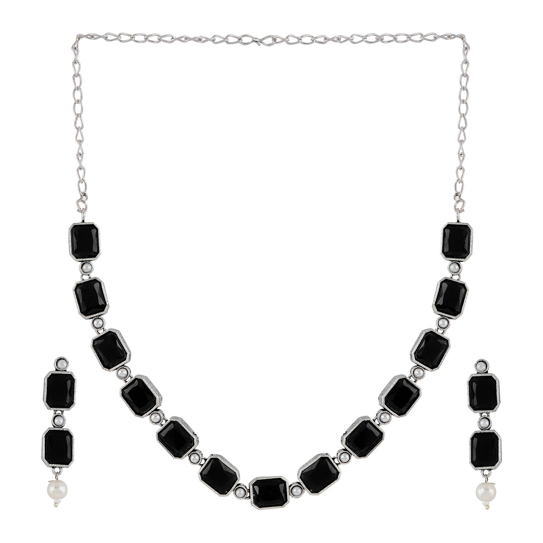 Teejh Silver Noir Elegant Set