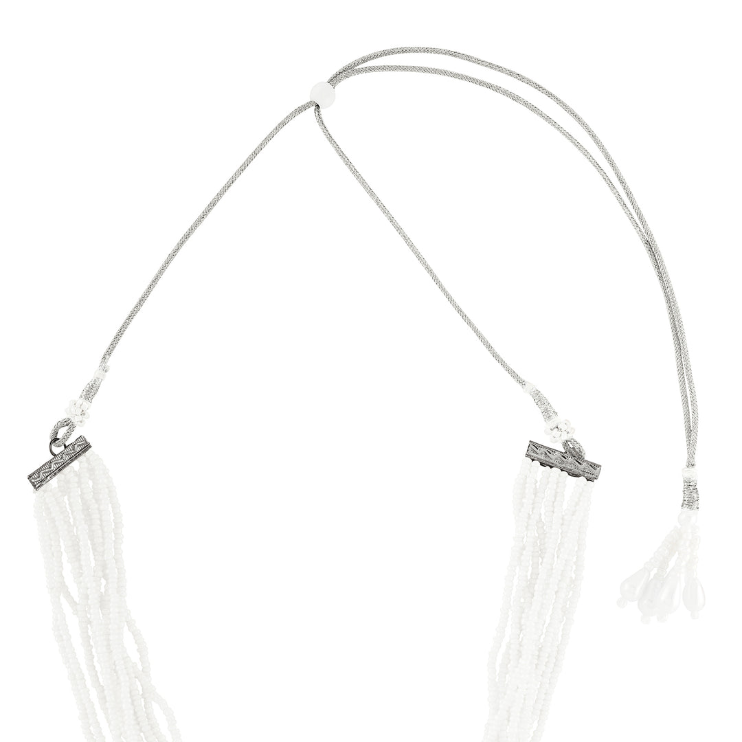 Teejh Jodha Silver Oxidised Necklace Set