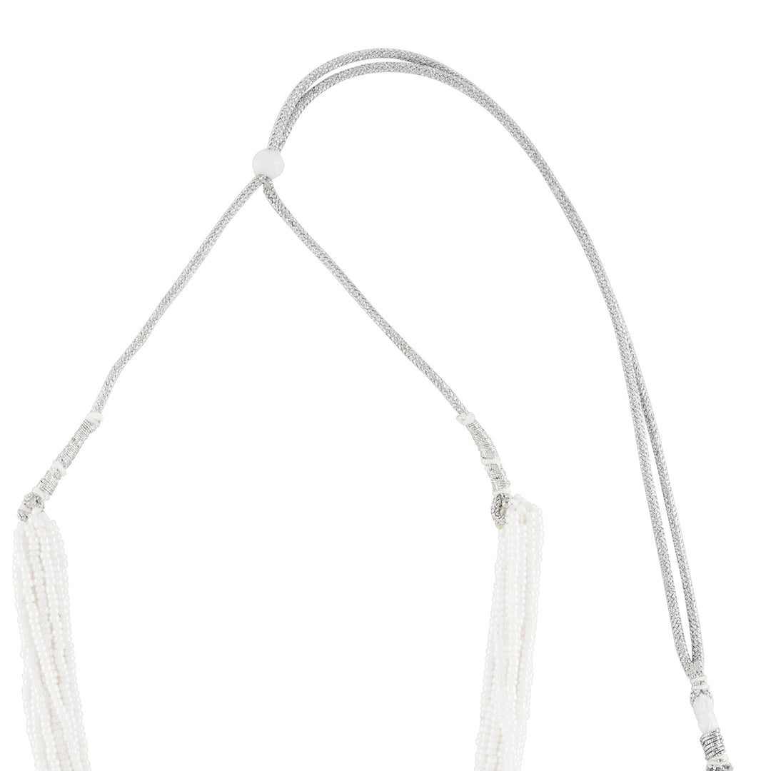 Teejh Padmini Silver Oxidised Polki Set
