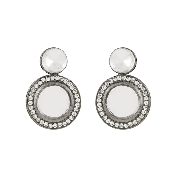 Teejh Padmini Silver Oxidised Polki Set