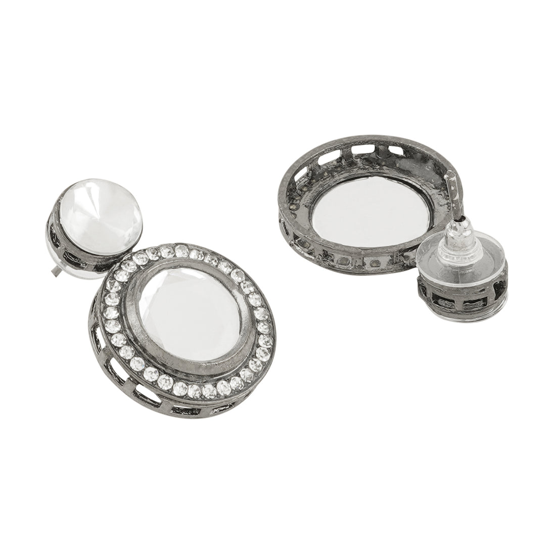 Teejh Padmini Silver Oxidised Polki Set
