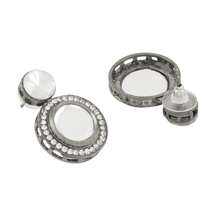 Teejh Padmini Silver Oxidised Polki Set