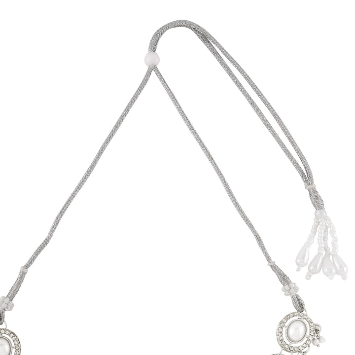 Teejh Nargis Silver Polki Set