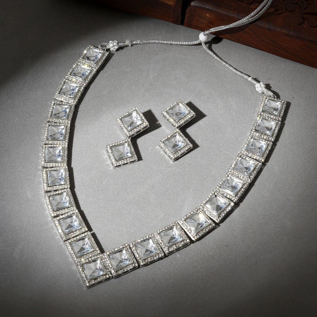 Teejh Saahiba Silver Uncut Polki Set