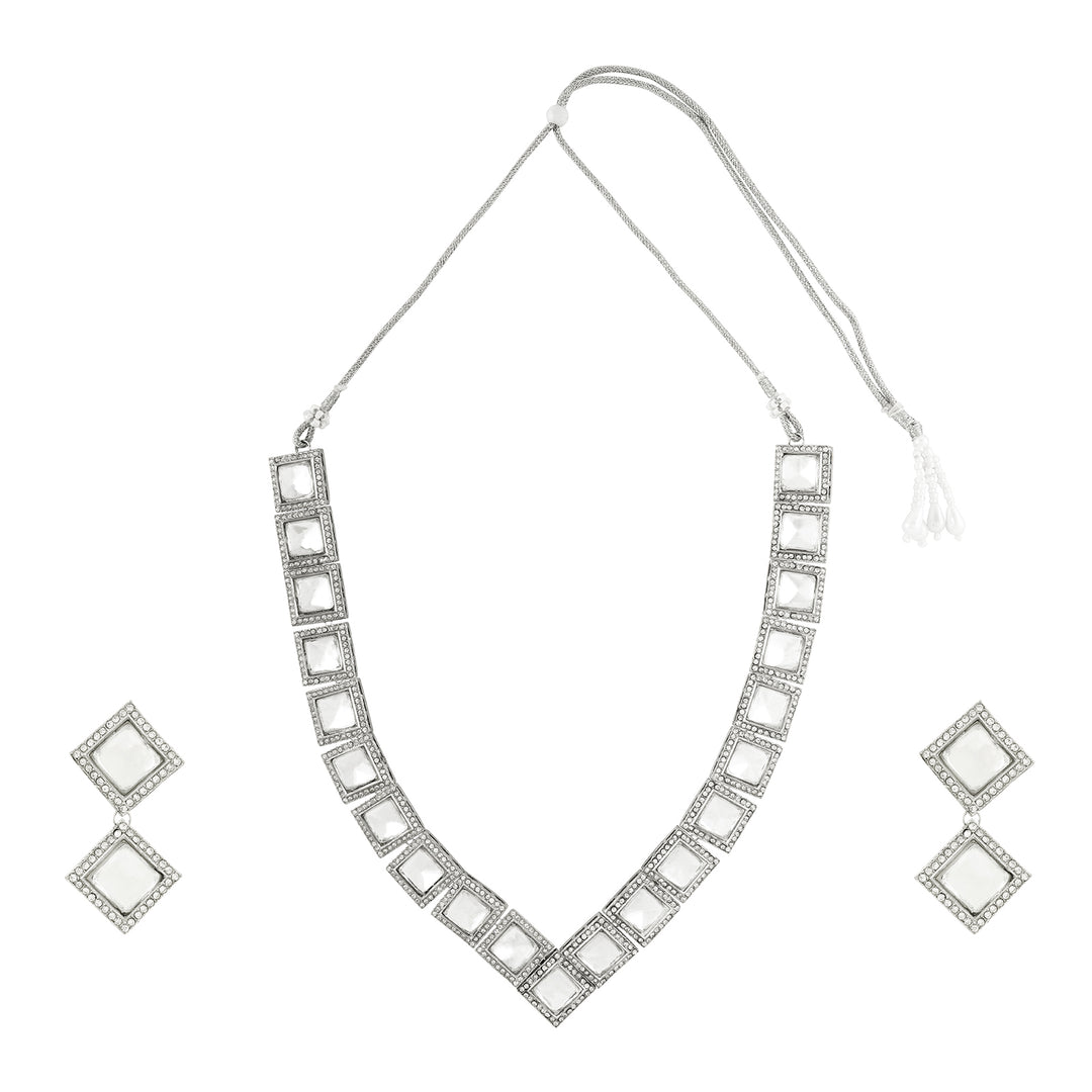Teejh Saahiba Silver Uncut Polki Set