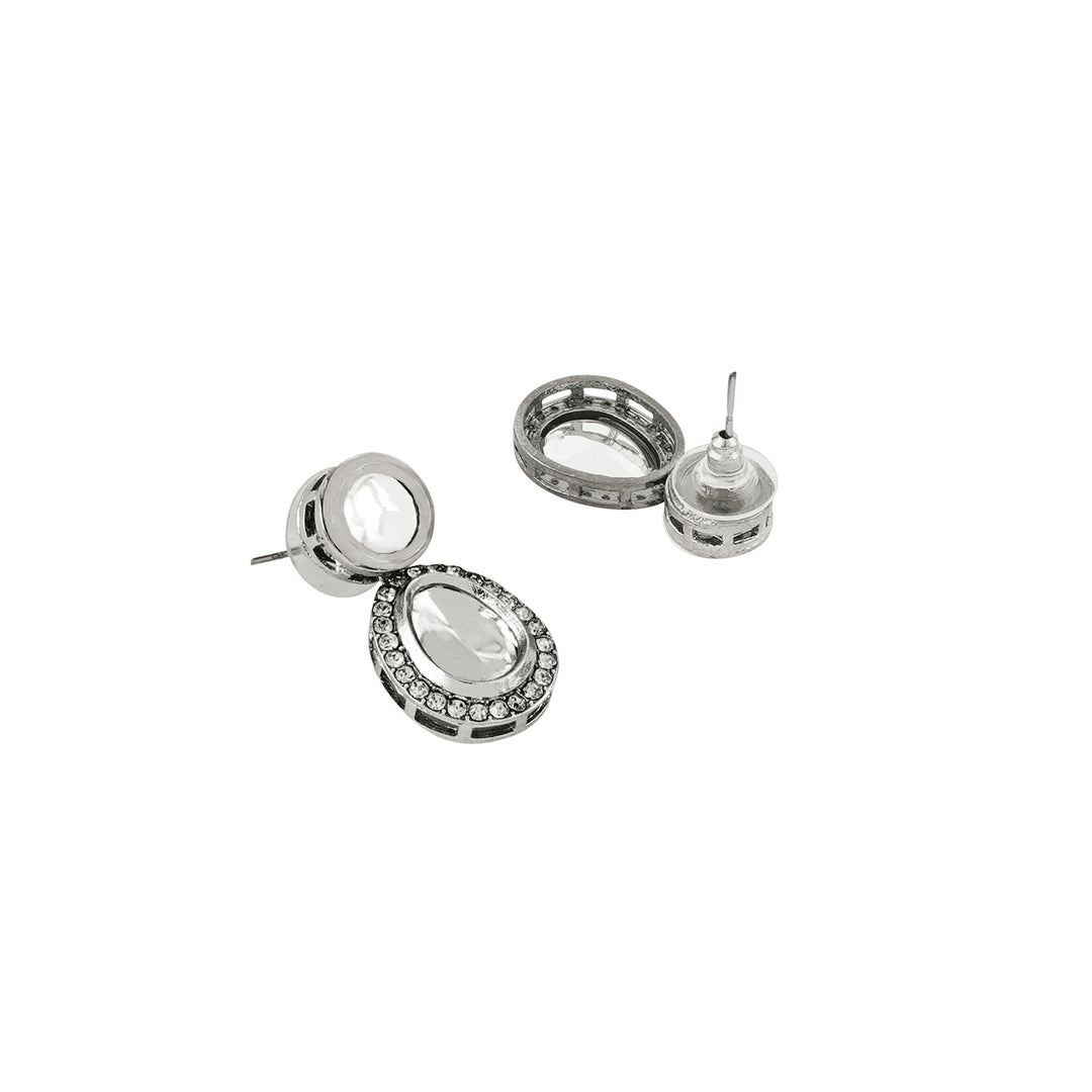 Teejh Kanak Silver Oxidised Uncut Polki Set