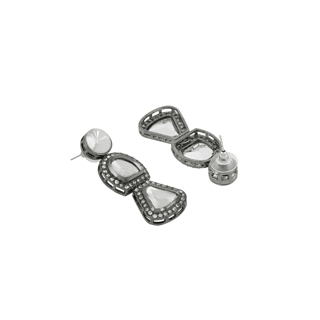 Teejh Zahra Gold and Silver Oxidised Polki Set