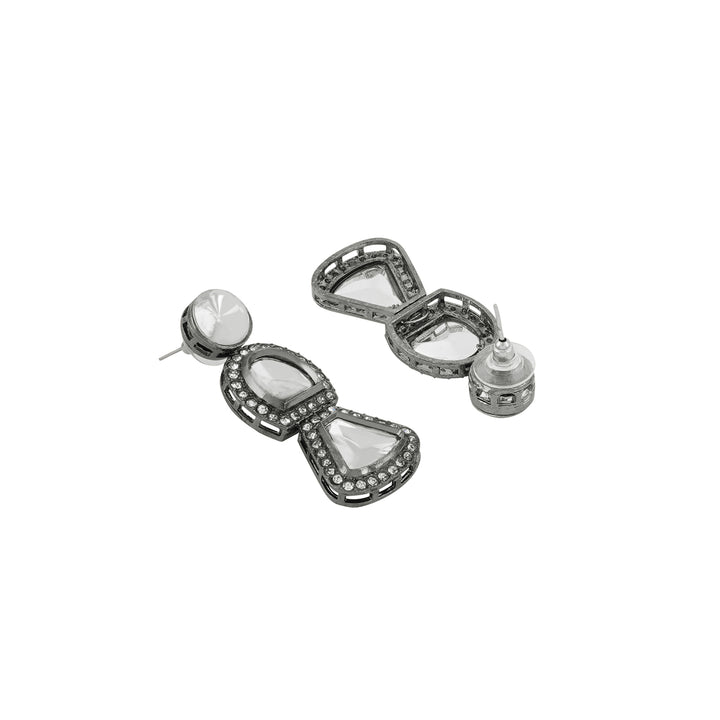 Teejh Zahra Gold and Silver Oxidised Polki Set