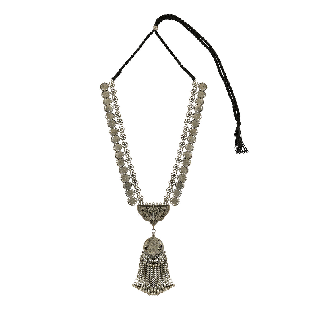 Vrish Silver Oxidised Necklace