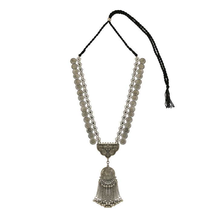 Vrish Silver Oxidised Necklace