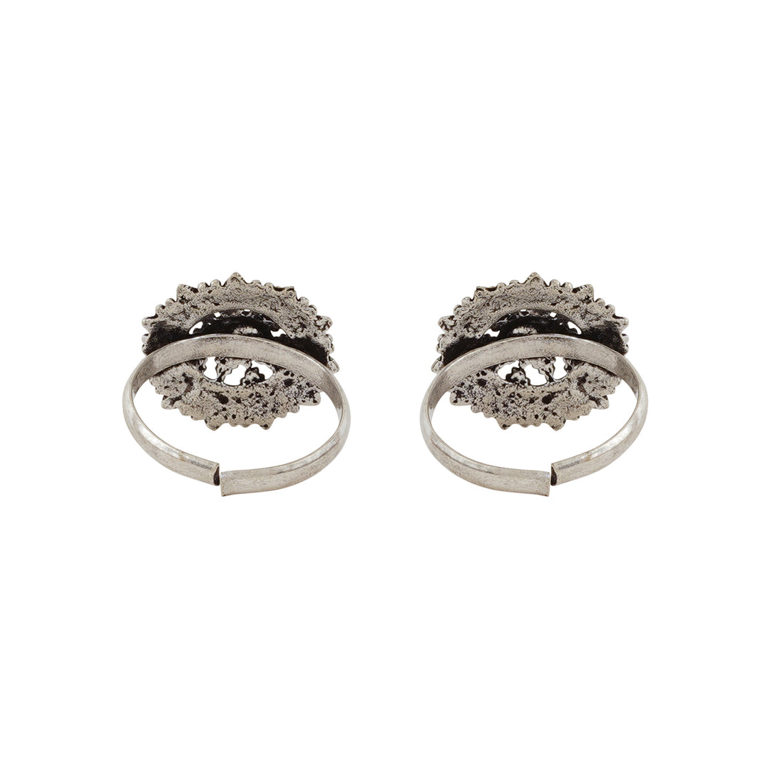 Saheli Silver Oxidised Toe Ring