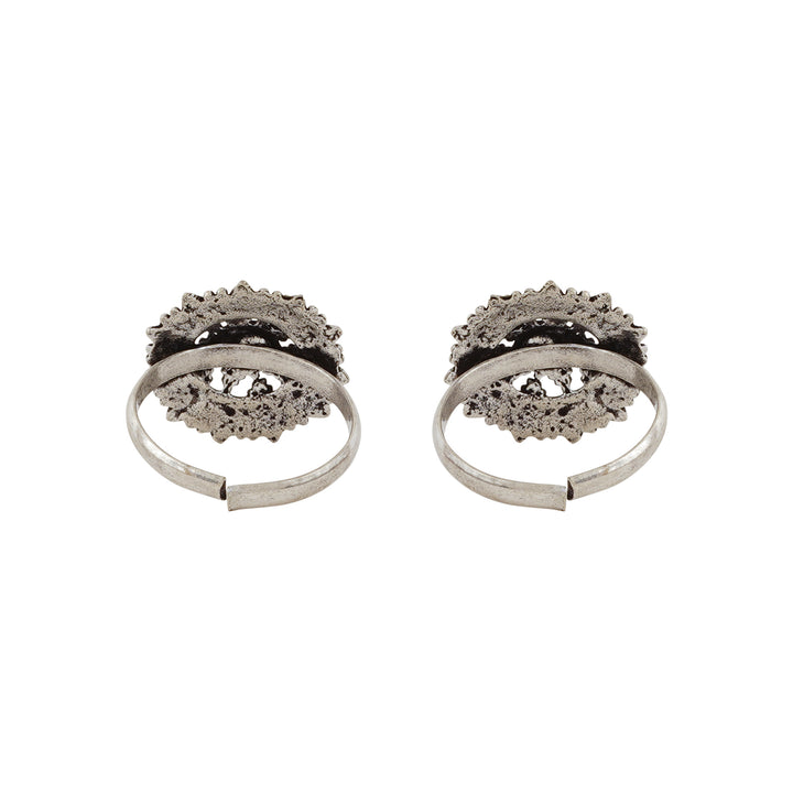 Saheli Silver Oxidised Toe Ring