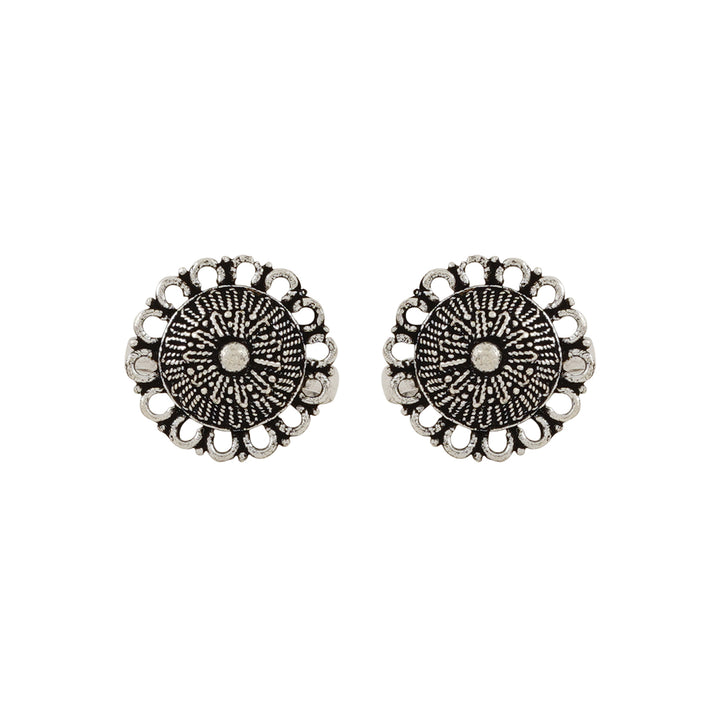 Nishka Silver Oxidised Toe Ring