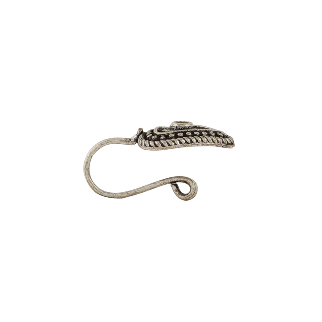 Naksha Silver Oxidised Nose Pin