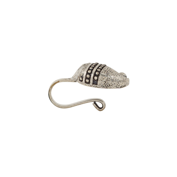 Ambi Silver Oxidised Nose Pin