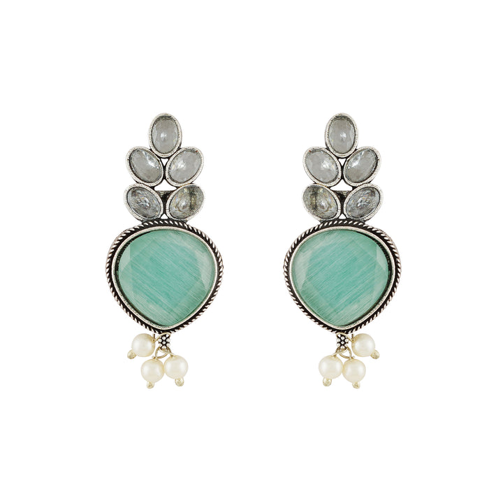 Teejh Whispering Sea Green Silver Earrings
