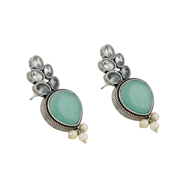 Teejh Whispering Sea Green Silver Earrings