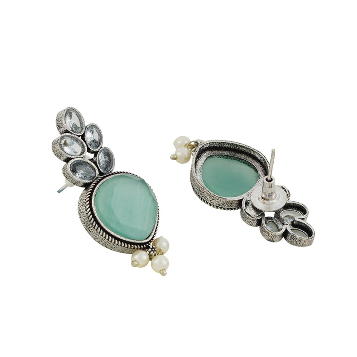 Teejh Whispering Sea Green Silver Earrings