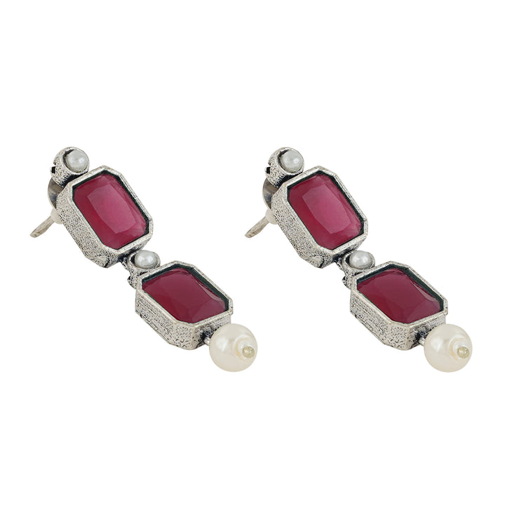 Teejh Silver Noir Red Elegant Set