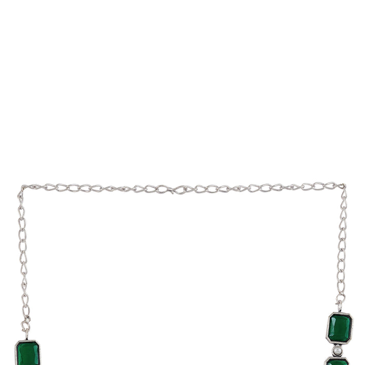 Teejh Silver Noir Green Elegant Set