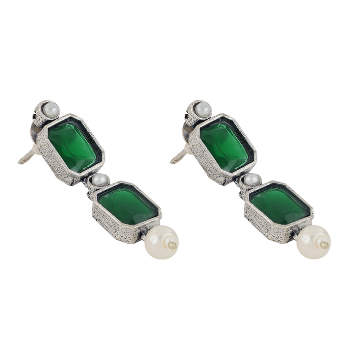 Teejh Silver Noir Green Elegant Set