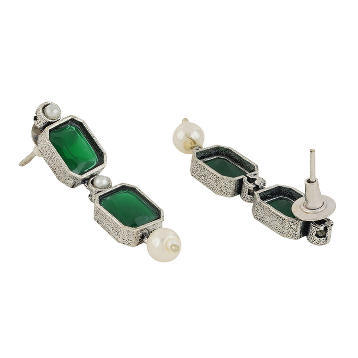 Teejh Silver Noir Green Elegant Set